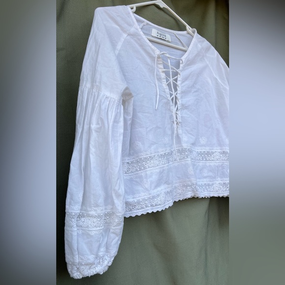 Auguste white cotton blouse size 2 - Picture 4 of 11